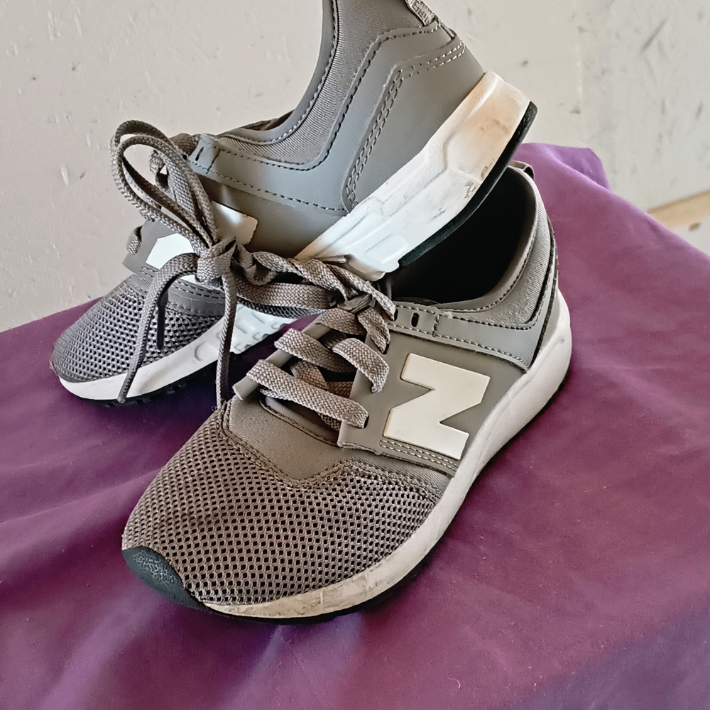 Gray Sneakers with White Logo